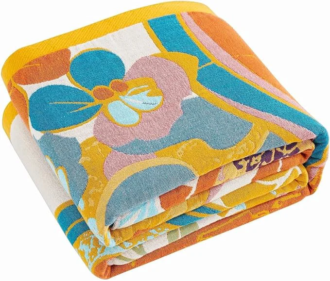 Recyclable Boho Throw Blanket Lightweight Blankets for Summer Cotton Bohemian Decorative Throw Blanket 60 quot x80 quot Reversible Muslin Breathable Woven Farmhouse Blankets Quilt Optimized