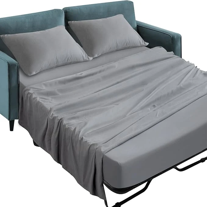 Fine Crafted SPRINGSPIRIT Sleeper Sofa Queen Sheets Set 4 Piece Bed Sheets Set Up to 8 quot Deep Pockets Extra Soft and Breathable Bedding Sheets Grey Proven