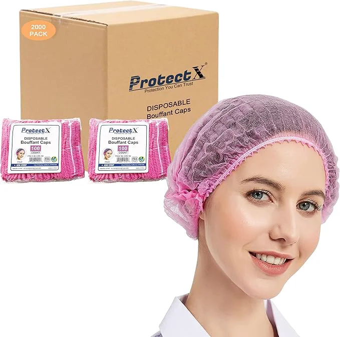 Smart ProtectX Disposable Bouffant Caps Hair Head Cover Nets 21 Consistent