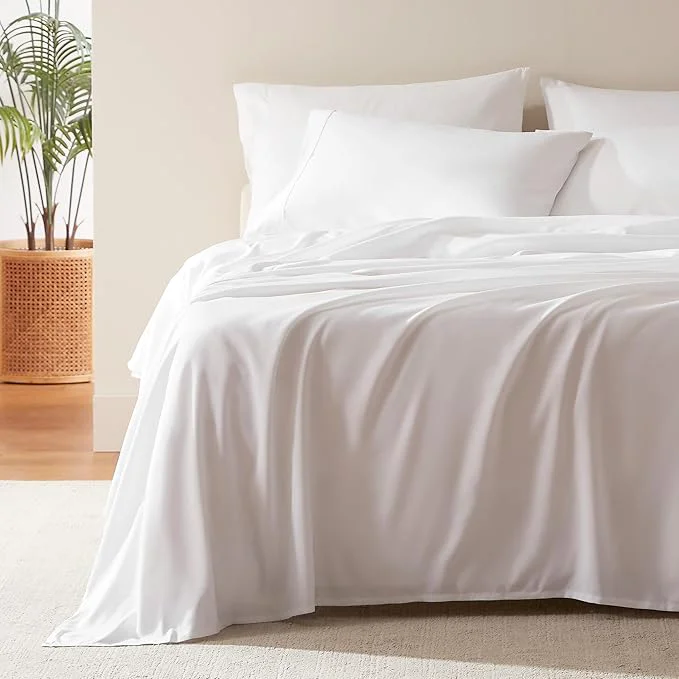 Recyclable SLEEP ZONE Nanotex Super Soft Cooling Twin Bed Sheets Set for Kids 3 Piece – Easy Care Fitted Flat Sheet amp Pillowcase Sets – Wrinkle Fade Resistant Deep Pocket 16 quot White Twin Flexible