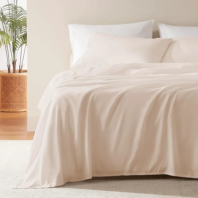 Contemporary SLEEP ZONE Nanotex Super Soft Cooling Twin Bed Sheets Set for Kids 3 Piece – Easy Care Fitted Flat Sheet amp Pillowcase Sets – Wrinkle Fade Resistant Deep Pocket 16 quot Beige Twin Elite