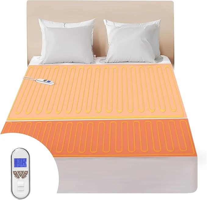 Genuine Bwarm Premium Multi-Zone Heated Mattress Pad Full Size 54 quot x 75 quot 9 Heat Settings 1-12 Hours Auto Off Individual Body and Feet Settings Removable Comfort Layer Machine Washable Specialty