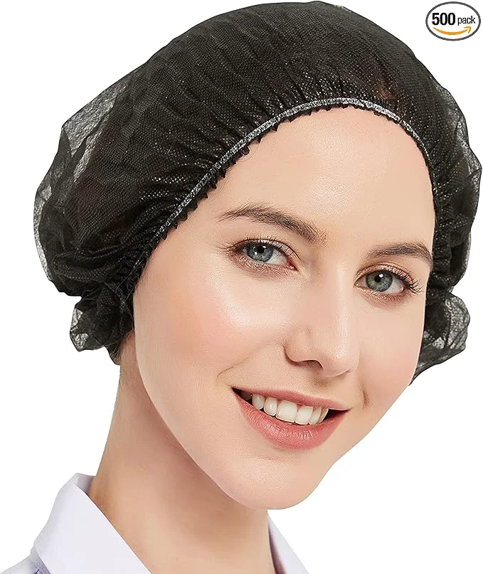 Consistent ProtectX 100-Pack Black Disposable Hair Nets Elastic Head Cover Bouffant Caps World-Class