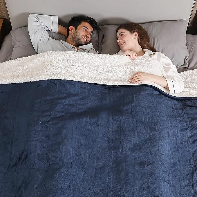 Stylish ESTINGO Heated Blanket Queen Size Soft Queen Heated Electric Blanket Machine Washable Plush Heated Blanket with Dual Control 5 Heating Levels amp 10 Hours Auto Off 84 quot x 90 quot Navy Blue Dependable