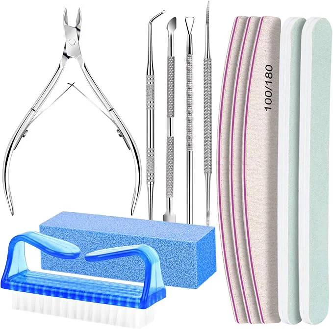 Artisan FANDAMEI Manicure Set Nail Tools Files 100 180 Buffer Block Cuticle Nippers Traditional