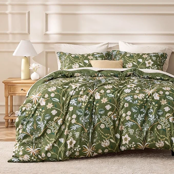 Selected Bedsure Duvet Cover Queen Size – Vintage Botanicals Duvet Cover Set with Zipper Closure 3 Pieces Boa Bedding Set with 8 Corner Ties and 2 Pillow Shams 20 quot x26 quot Carefully Designed