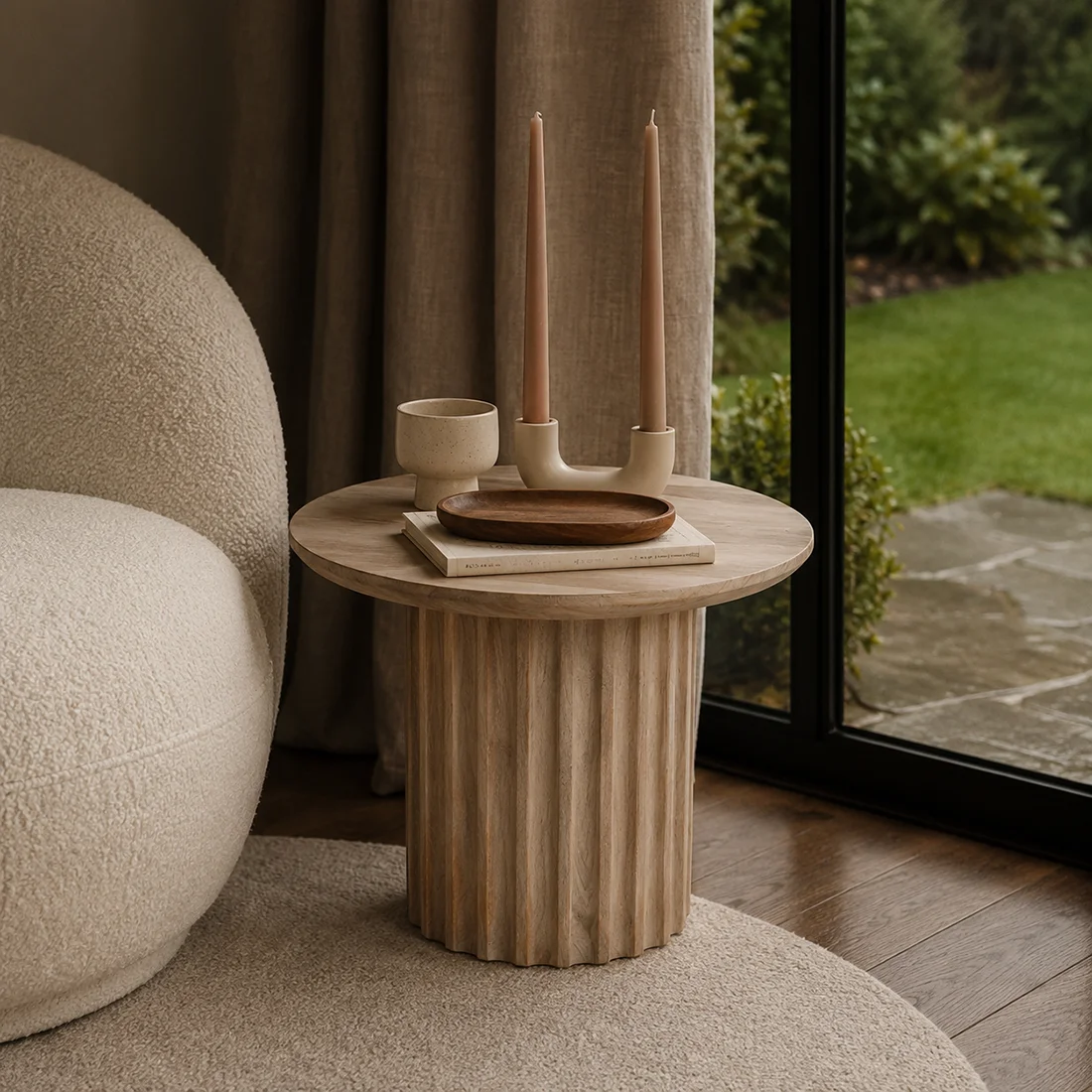 Original Bullnose side table reversed fluted Selected