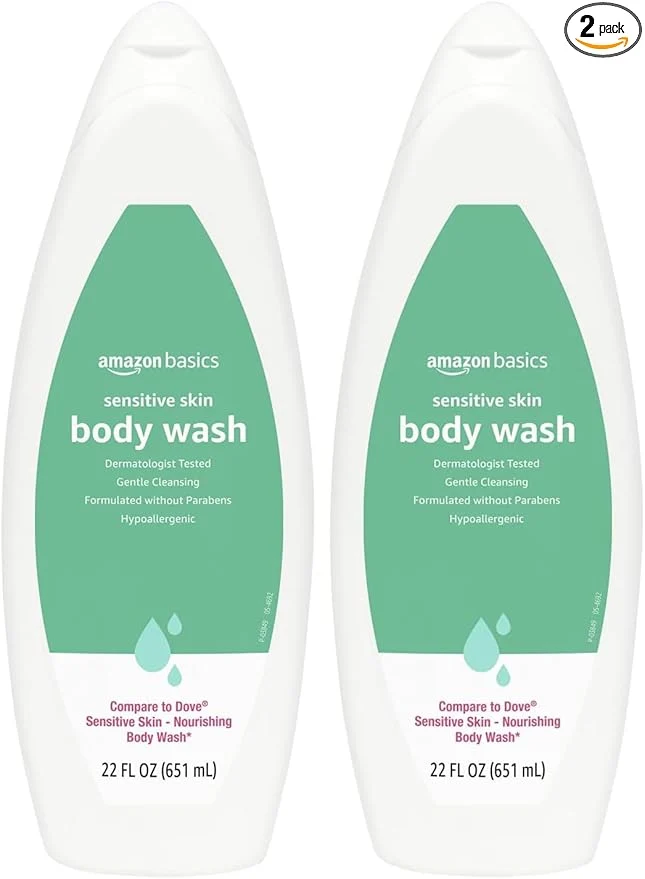 Relaxed Amazon Basics Body Wash for Sensitive Skin Hypoallergenic 22 fl oz Original