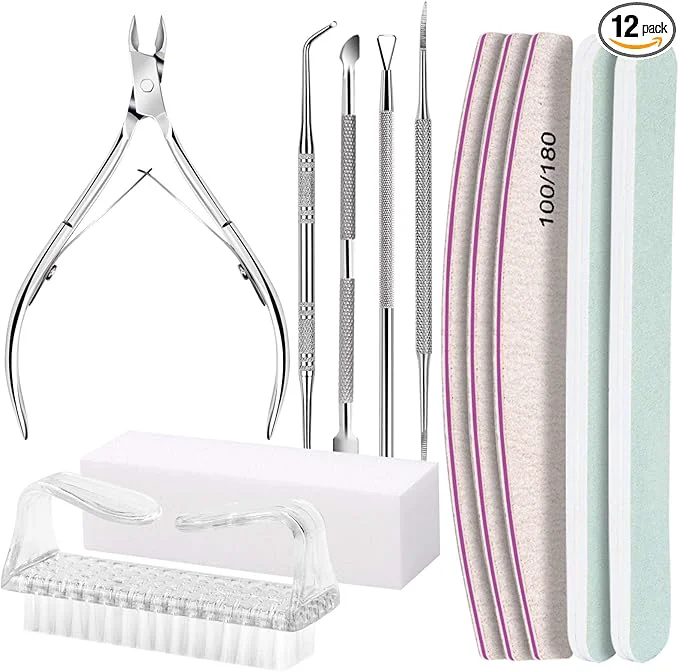 Elite FANDAMEI Manicure Kit Nail Files 100 180 Cuticle Nippers Nail Buffer Block Sophisticated