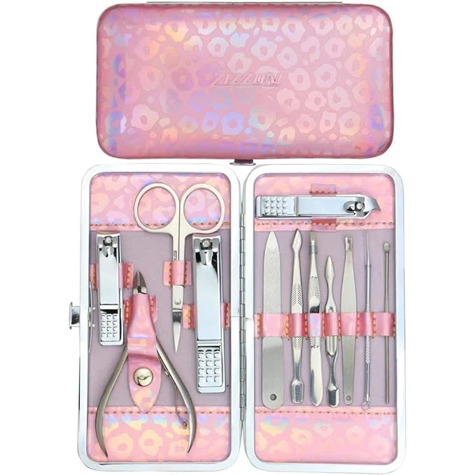 Green ZIZZON Nail Clippers Kit Manicure Pedicure Set Optimized