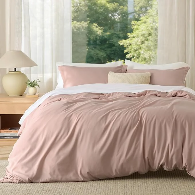 Versatile Bedsure Duvet Cover King Size – Soft Double Brushed Bedding Set for Kids amp Adults Zipper Closure 3 Pieces Includes 1 Duvet Cover 104 quot x90 quot amp 2 Pillow Shams NO Comforter Dusty Rose High-Quality