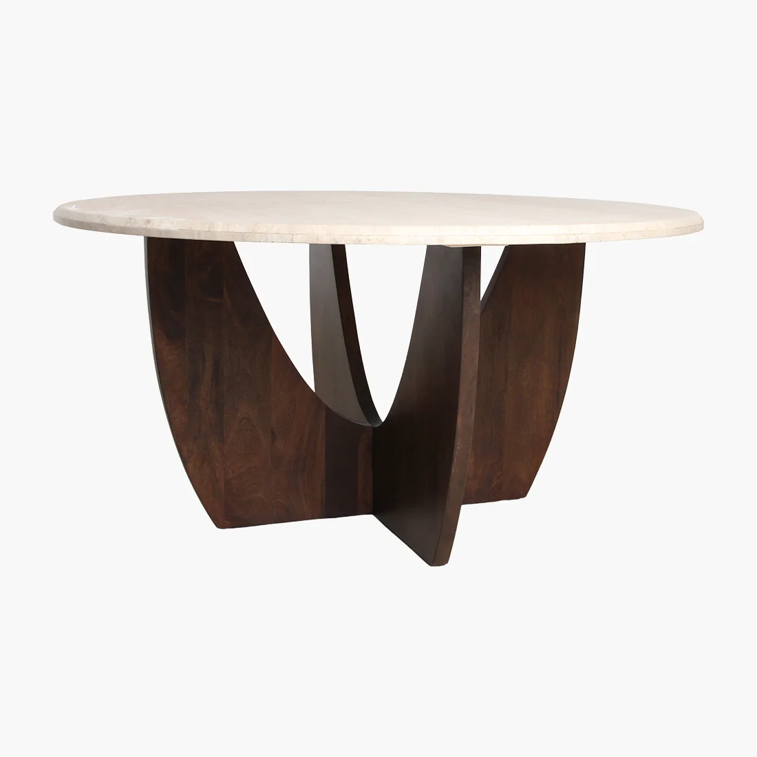Original Travertin round dining table flamed base 120cm Expertly Made