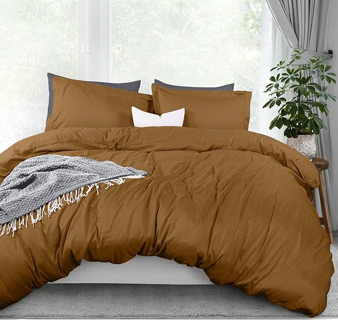 Quality Utopia Bedding Duvet Cover Queen Size – 3 Piece with Zipper Closure – 1 Comforter Cover 90X90 Inches amp 2 Pillow Shams 20X26 Inches Mocha Comforter Not Included Exceptional