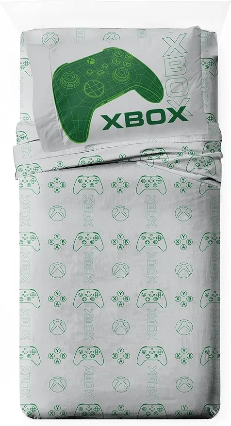 Trusted Jay Franco Kids Sheet Cartoon Set with Fitted Flat Sheets amp Pillow Cover – Ultra-Soft Bedding with Pillowcase for Room Decor White – Xbox 3 Piece Twin Practical