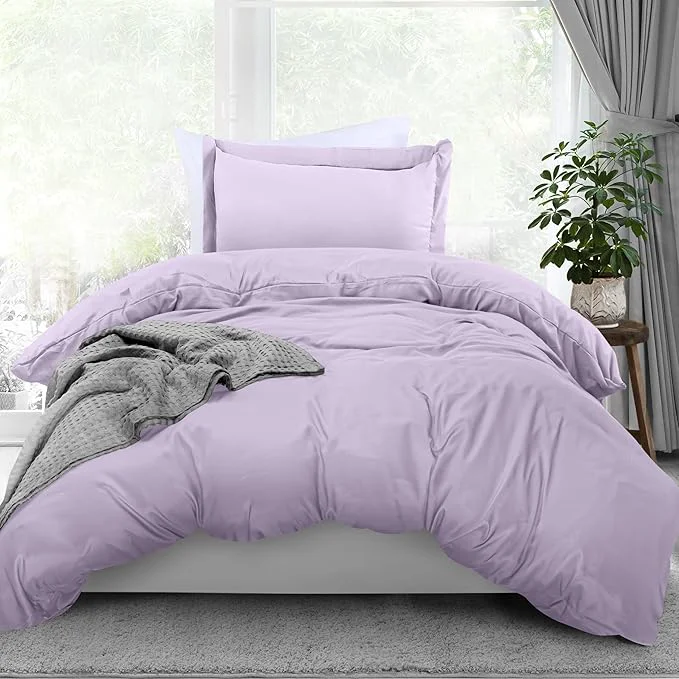 Professional Utopia Bedding Duvet Cover Twin Size – 2 Piece with Zipper Closure – 1 Comforter Cover 68X90 Inches amp 1 Pillow Sham 20X26 Inches Lavender Comforter Not Included High-Quality