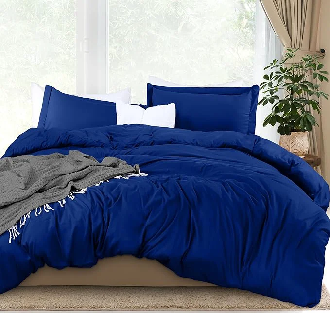 Expertly Made Utopia Bedding Duvet Cover King Size – 3 Piece with Zipper Closure – 1 Comforter Cover 104X90 Inches amp 2 Pillow Shams 20X36 Inches Royal Blue Comforter Not Included Consistent