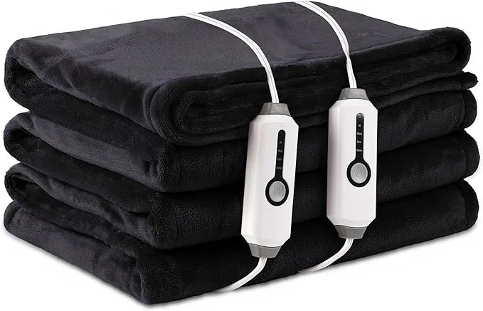 High-Performance Electric Heated Blanket Queen Size 84 quot x90 quot with Dual Control Breathable amp Luxurious Flannel with 4 Heating Levels amp 10 Hours Auto-Off Fast Heating Machine Washable for Bedding -Dark Grey Unique