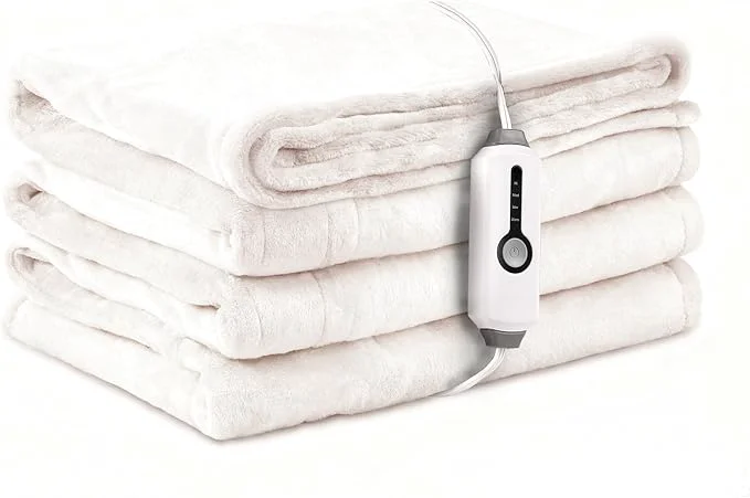 Pure Electric Heated Blanket Full Size 72 quot ×84 quot Luxurious Breathable Flannel with 4 Heat Settings 10-Hour Auto Shut-Off amp Overheat Protection for Bed amp Couch Cozy Gift – White Original