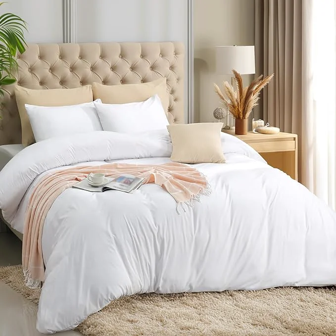 Fast Utopia Bedding Duvet Cover Set with Pillowcases – 3 Pieces Bedding Duvet Cover with Zipper Closure – 1 Duvet Cover with 2 Pillowcases – Soft Brushed Microfiber Full White Prestigious