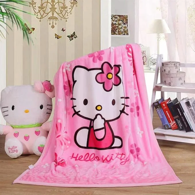 Durable Cartoon Printing Throw Blanket for Girls Kids Adults 40 quot x55 quot All Seasons Flannel Fleece Blanket Soft amp Warm Plush Blankets for Couch Sofa Bed Camping Travel Pink 002 Excellent