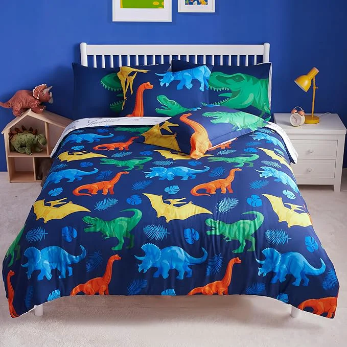 Powerful Joiedomi Kid Full Comforter Set 7 Piece Dinosaur Bedding Set for Boys Girls Super Soft Microfiber Bed in a Bag with Comforter Sheets Pillowcase Sham Fine