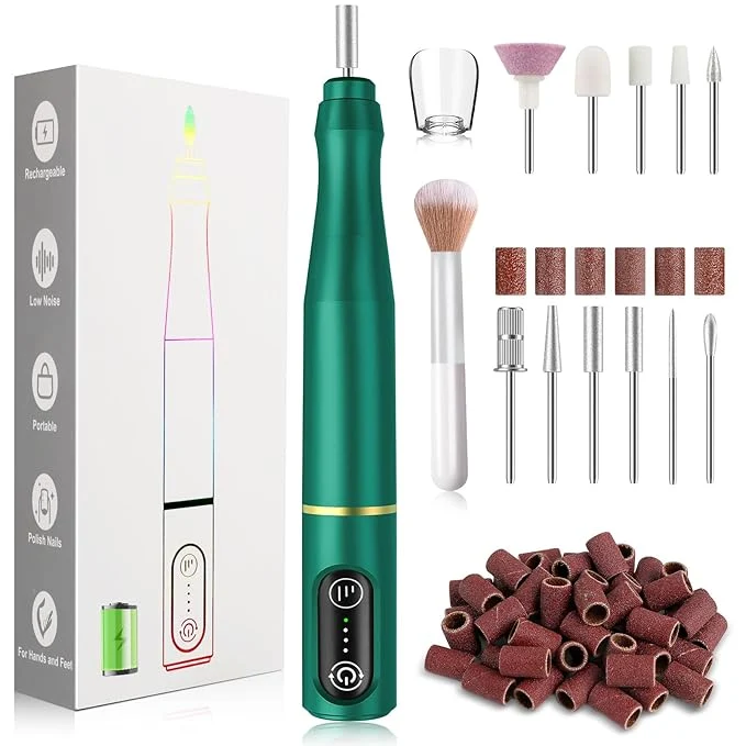Official TUOBEO Cordless Nail Drill Electric Rechargeable File Kit Professional Efile Detailed