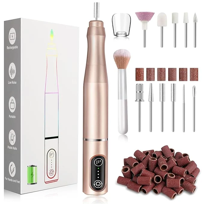 Crafted TUOBEO Cordless Nail Drill Electric Rechargeable File Kit Professional Efile Enhanced