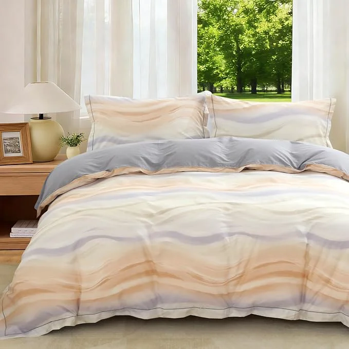 Specialty OAITE Duvet Cover Set Queen Size Floral Pattern Ultra Soft Cotton Duvet Cover Sets 3-PC Breathable Duvet Cover with Zipper Closure amp Corner Ties 2 Pillow Shams 1 Duvet Cover High-End