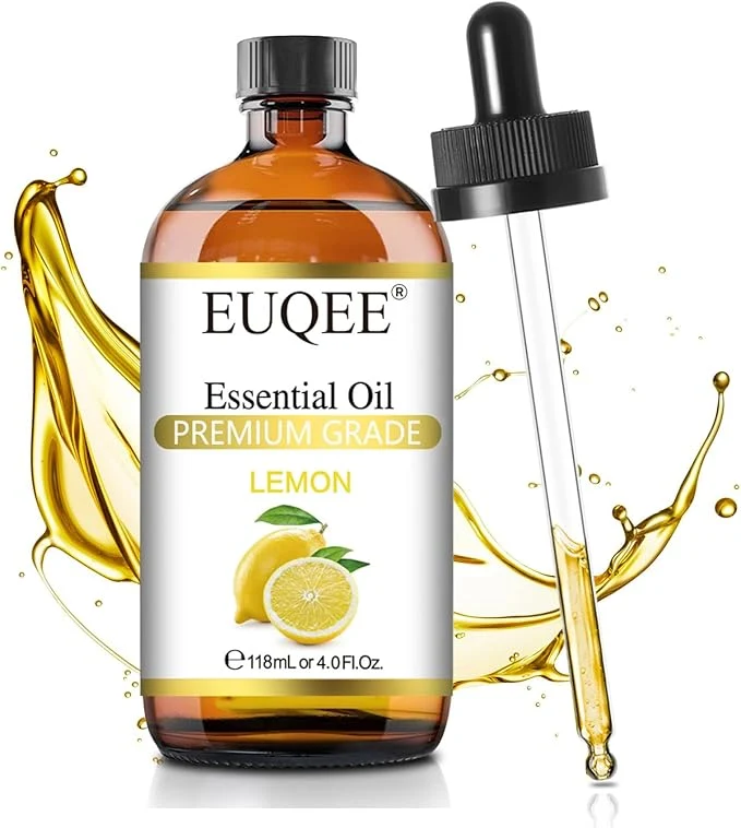 Genuine EUQEE Lemon Essential Oil with Glass Dropper DIY Soap Humidifier Candle World-Class
