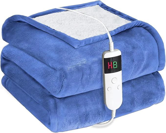 Fast Electric Heated Blanket Throw Size 50 39 39 x60 39 39 -Control Heating Blanket Soft amp Warm Flannel 10-Level Temperature Control 8 Hours Auto Off Rapid Heating amp Overheat Protection Healthy