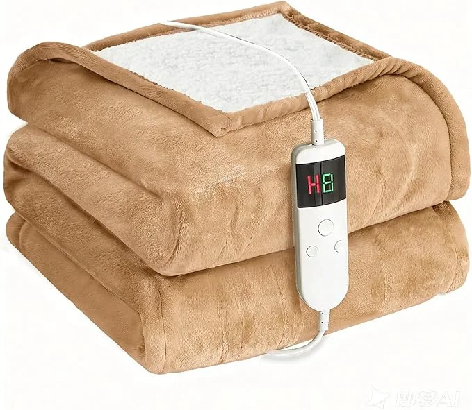 Convenient Electric Heated Blanket Twin Size 62 39 39 x84 39 39 -Control Heating Blanket Soft amp Warm Flannel 10-Level Temperature Control 8 Hours Auto Off Rapid Heating amp Overheat Protection Lightweight