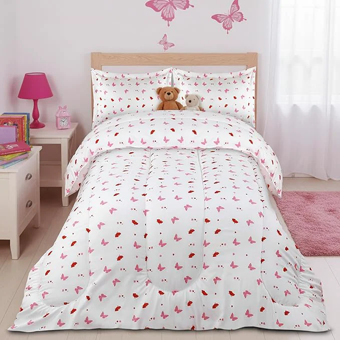 Exclusive Utopia Bedding All Season Butterfly Comforter Set with 2 Pillow Cases 3 Piece Soft Brushed Microfiber Kids Bedding Set for Boys Girls Machine Washable Twin Versatile