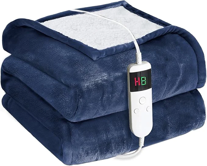 Casual Electric Heated Blanket Throw Size 50 39 39 x60 39 39 -Control Heating Blanket Soft amp Warm Flannel 10-Level Temperature Control 8 Hours Auto Off Rapid Heating amp Overheat Protection Relaxed