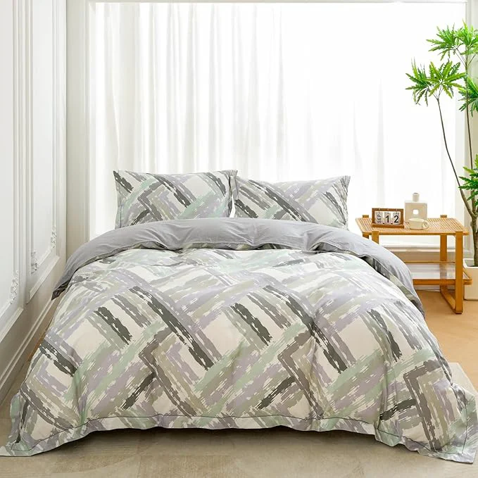 Outstanding OAITE Duvet Cover Set King Size Floral Pattern Ultra Soft Cotton Duvet Cover Sets 3-PC Breathable Duvet Cover with Zipper Closure amp Corner Ties 2 Pillow Shams 1 Duvet Cover Minimalist