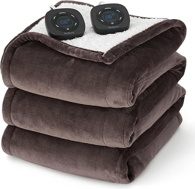 Environmentally Friendly Bedsure Electric Blanket Queen Size – Dual Control Heated Blanket Queen Fast Heating with 10 Time Settings amp 10 Heat Settings Warm Gift for Grandma 84×90 inches Brown Superior
