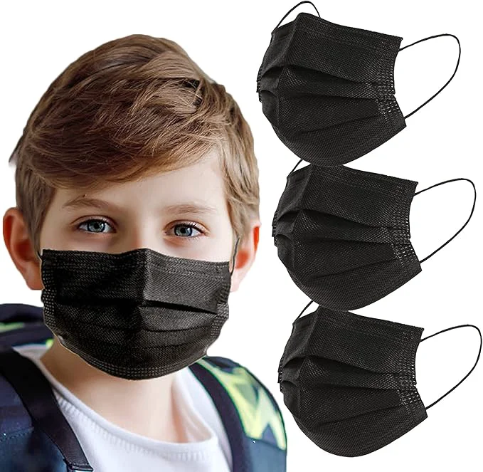 Carefully Designed akgk 100Pcs Kids Disposable Face Mask Protective Childrens Black Safety Masks Minimalist