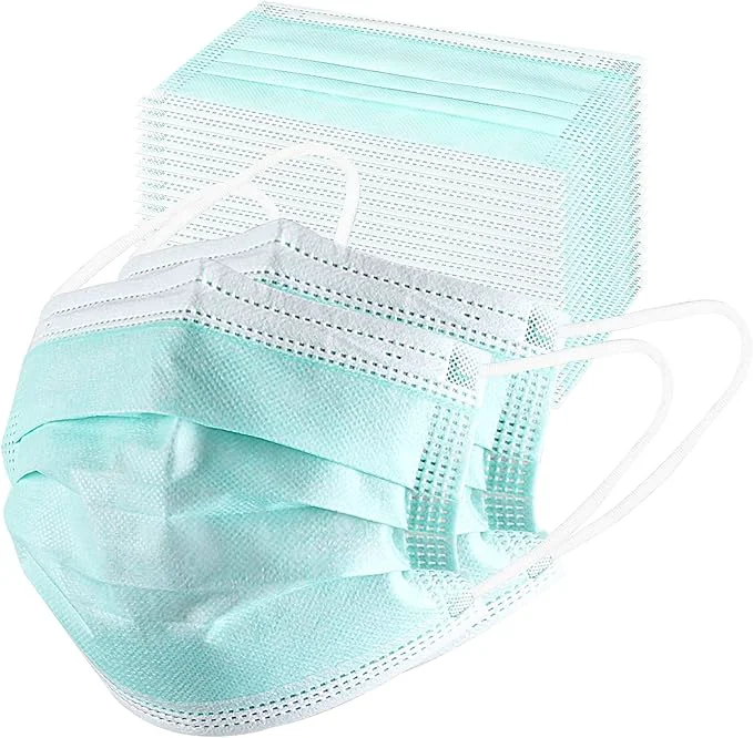 Pure akgk Disposable Face Masks 100Pcs 3 Layer Protective Face Mask Green Face Masks Breathable