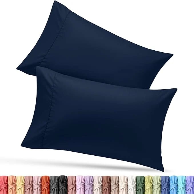 Trusted Utopia Bedding Queen Pillow Cases – 2 Pack – Envelope Closure – Soft Brushed Microfiber Fabric – Shrinkage and Fade Resistant Pillow Covers Queen Size 20 X 30 Inches Queen Navy Effective
