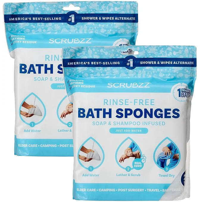 Trusted Scrubzz Disposable No Rinse Bathing Wipes Soft