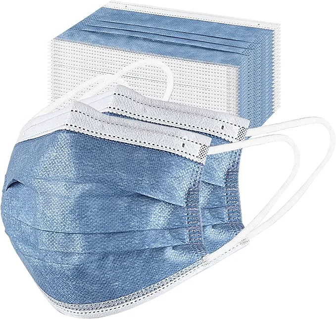 Clean akgk Disposable Face Masks 100Pcs 3 Layer Protective Face Mask Navy Blue Face Specialty