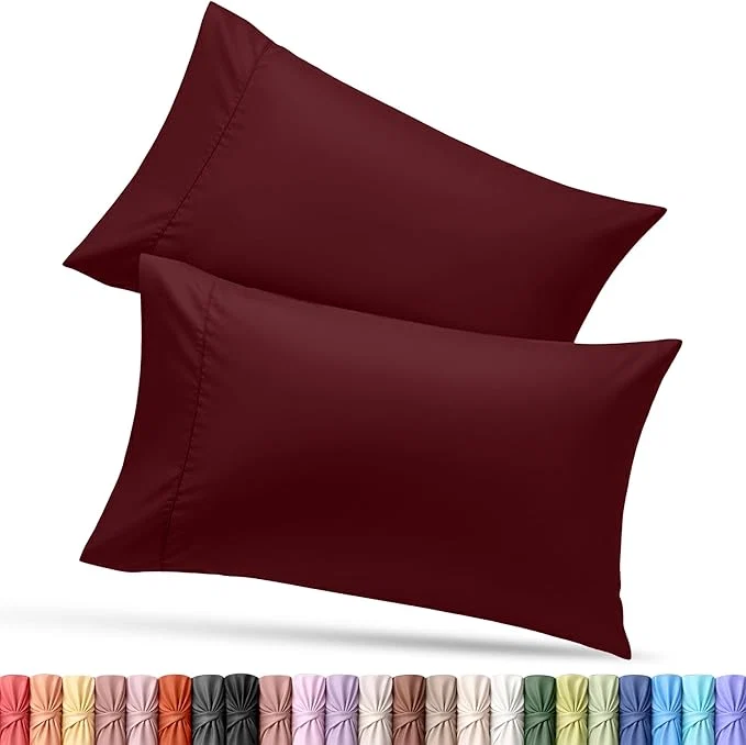 Practical Utopia Bedding King Pillow Cases – 2 Pack – Envelope Closure – Soft Brushed Microfiber Fabric – Shrinkage and Fade Resistant Pillow Covers King Size 20 X 40 Inches King Burgundy High-Quality