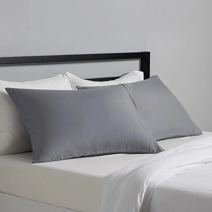 Recyclable Amazon Basics Standard Pillowcases Set of 2 – Lightweight Super Soft Easy Care Microfiber Dark Gray 30 quot L x 20 quot W Pillows Not Included Healthy
