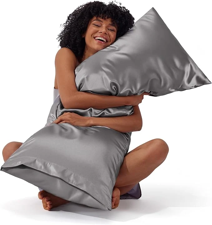 Clean Bedsure Body Pillow Cover 20×54 Inches – Dark Grey Satin Similar to Silk Pillowcase for Hair and Skin Cooling and Silky Long Body Pillow Case Cover with Envelope Closure Gifts for Women Men First-Class