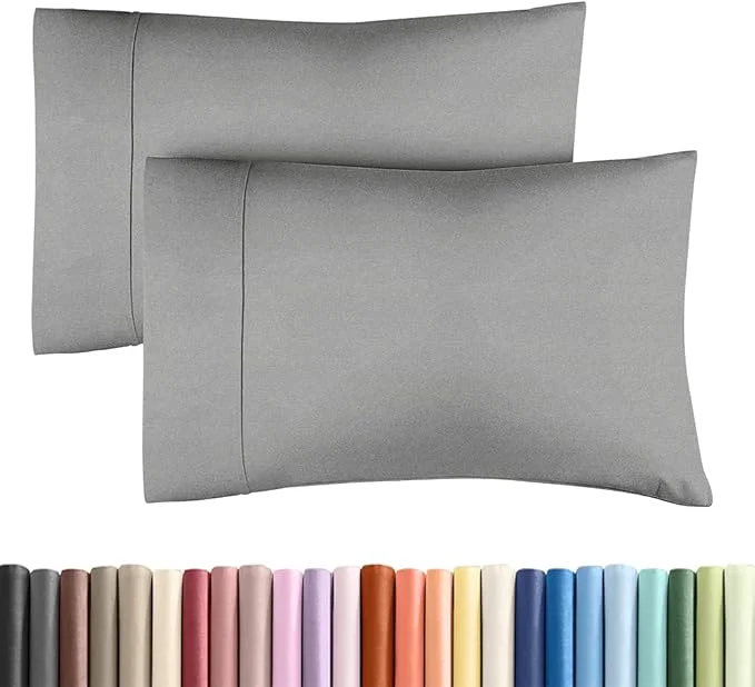 Specialty Standard Pillow Cases Set of 2 – Ultra-Soft Hotel Quality Pillowcase Covers – Comfy amp Wrinkle – Stain and Fade Resistant – Machine Washable Pillow Protectors – 2 Piece Set – Heathered Grey Crafted
