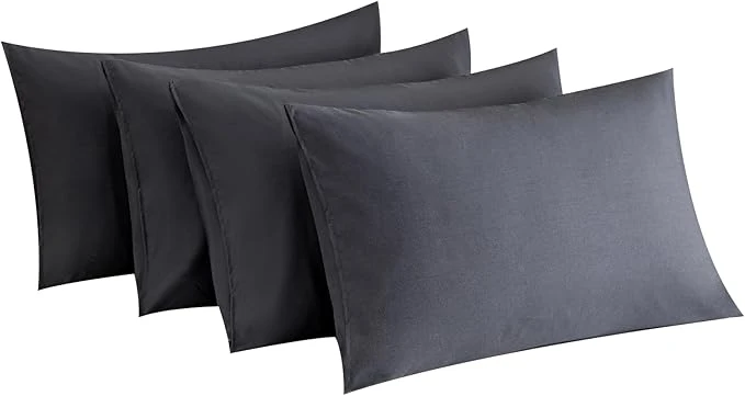 Powerful MINIPANDA Dark Gray King Size Pillow Cases Set of 4 – Super Soft Smooth and Breathable Grey King Pillow Cases – Envelope Design – Machine Washable Lightweight 20X40 Inches 4 PIECE Sustainable