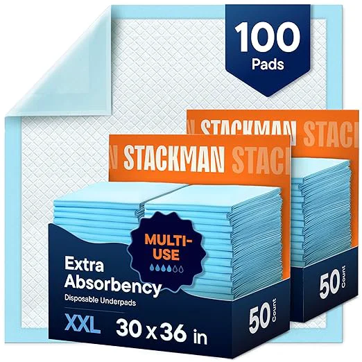 Traditional Chucks Pads Disposable Adult Underpads 100-Pack 30 quot x36 quot XXL Extra-Large Super-Absorbent Incontinence Bed Pads – Mattress Protector Pee Pads for Adults Kids amp Pets – Bed Protection amp Training Convenient
