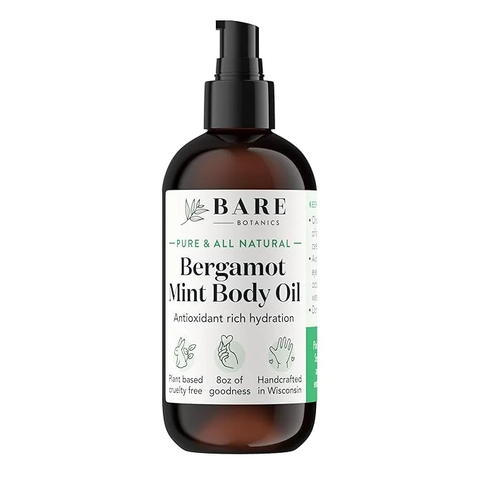 Solid BARE BOTANICS 8 oz Moisturizing Mint Body Oil Lightweight