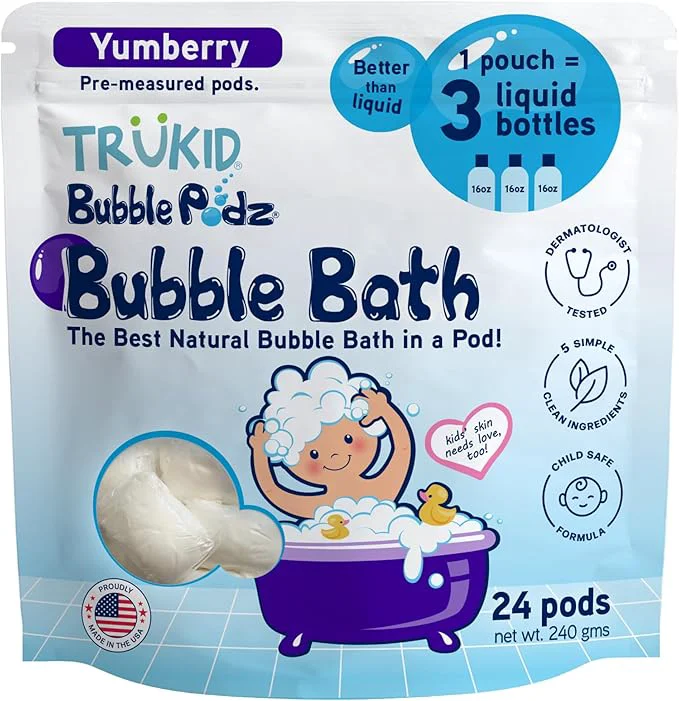 Official TruKid Bubble Podz Bubble Bath for Kids Babies Tear Gentle Minimalist
