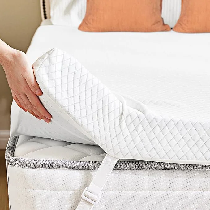 Convenient DUMOS 2 Inch Gel Memory Foam Mattress Topper Full Size Cooling Breathable Comfy Mattress Pad for Pain Relief CertiPUR-US with Removable amp Washable Cover Detailed