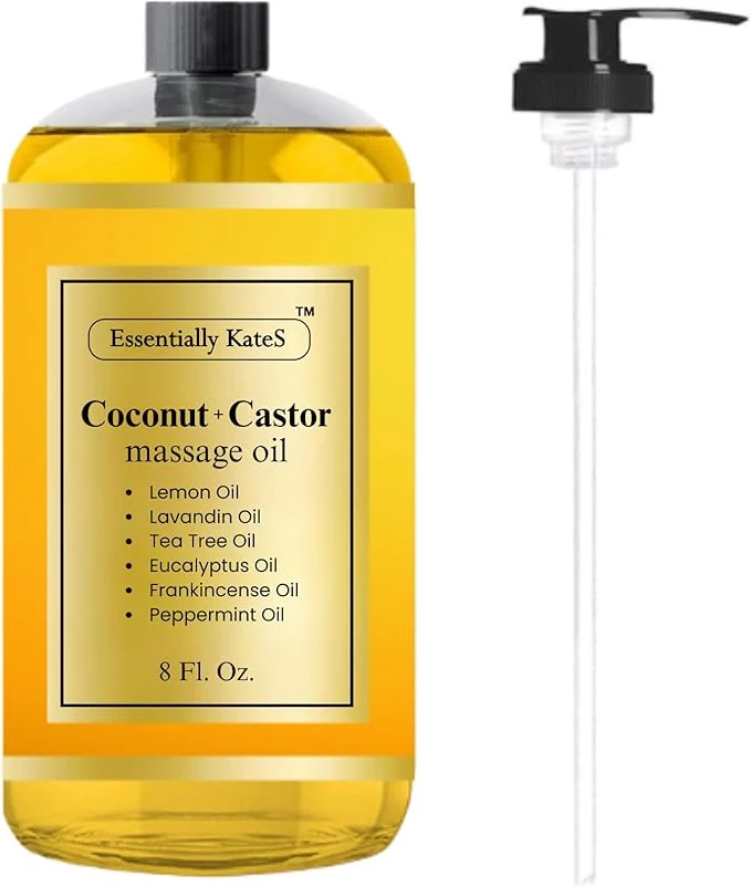 Prestigious Essentially KateS Coconut Castor Massage Oil 8 Fl Oz Easy-to-Use